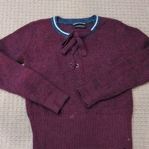 Women's s Burgundy Scotch & Soda size 1 Sweater with Blue Trim